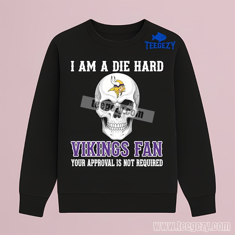 Minnesota Vikings Die Hard Fan Skull Halloween Theme Long Sleeve Minnesota Vikings Die Hard Fan Skull Halloween Theme Long Sleeve