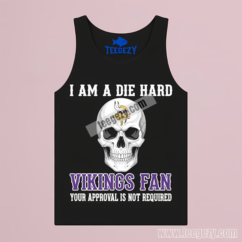 Minnesota Vikings Die Hard Fan Skull Halloween Theme Tanktop Minnesota Vikings Die Hard Fan Skull Halloween Theme Tanktop