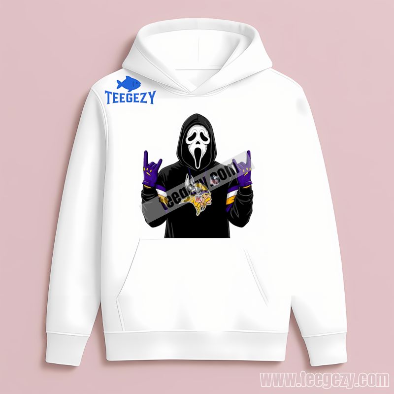 Minnesota Vikings Ghostface Halloween Spooky Casual Hoodie Minnesota Vikings Ghostface Halloween Spooky Casual Hoodie