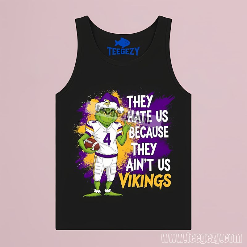 Minnesota Vikings Grinch They Hate Us Statement Design Tanktop Minnesota Vikings Grinch They Hate Us Statement Design Tanktop