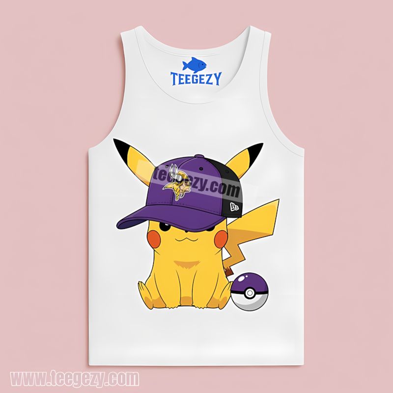 Minnesota Vikings Hat Pikachu Style Cool Tanktop Minnesota Vikings Hat Pikachu Style Cool Tanktop