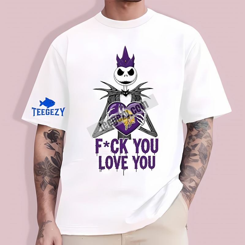 Minnesota Vikings Heart Jack Skellington Nfl Spirit T-Shirt Minnesota Vikings Heart Jack Skellington Nfl Spirit T-Shirt