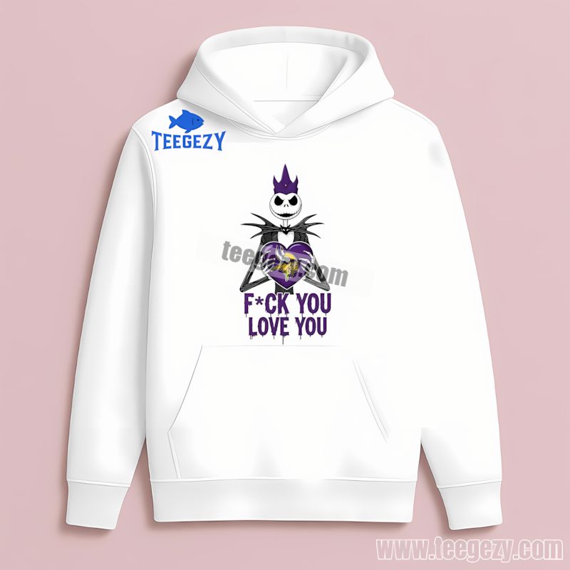 Minnesota Vikings Heart Jack Skellington Nfl Spirit Hoodie Minnesota Vikings Heart Jack Skellington Nfl Spirit Hoodie