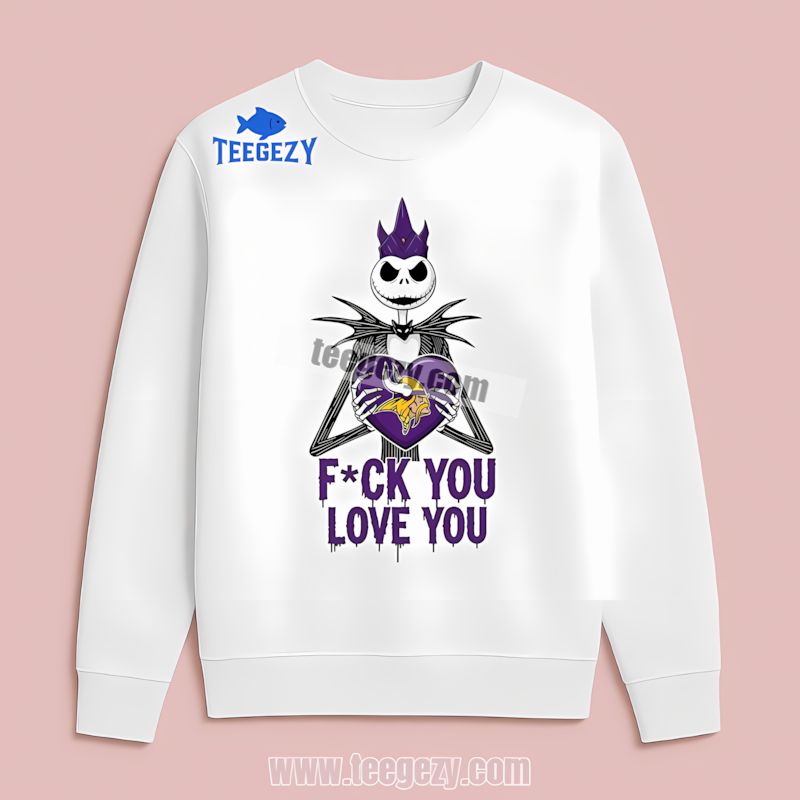 Minnesota Vikings Heart Jack Skellington Nfl Spirit Long Sleeve Minnesota Vikings Heart Jack Skellington Nfl Spirit Long Sleeve