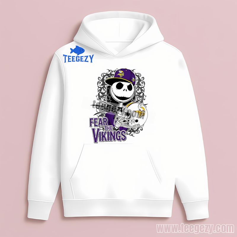 Minnesota Vikings Jack Skellington Fear Custom Halloween Hoodie Minnesota Vikings Jack Skellington Fear Custom Halloween Hoodie