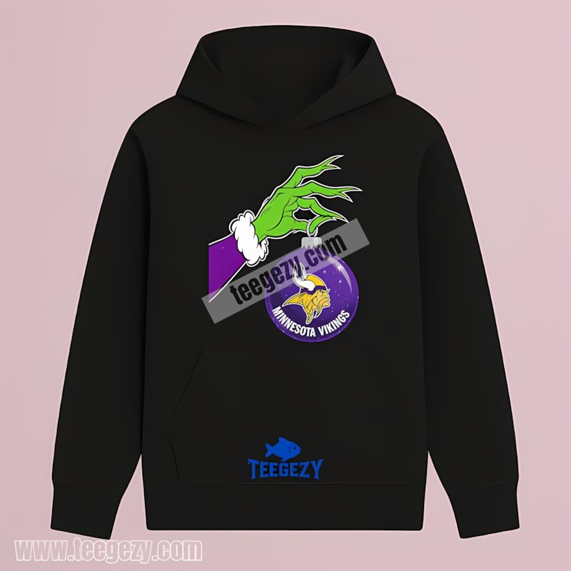 Minnesota Vikings Ornament Held By Grinch Classic Xmas Hoodie Minnesota Vikings Ornament Held By Grinch Classic Xmas Hoodie