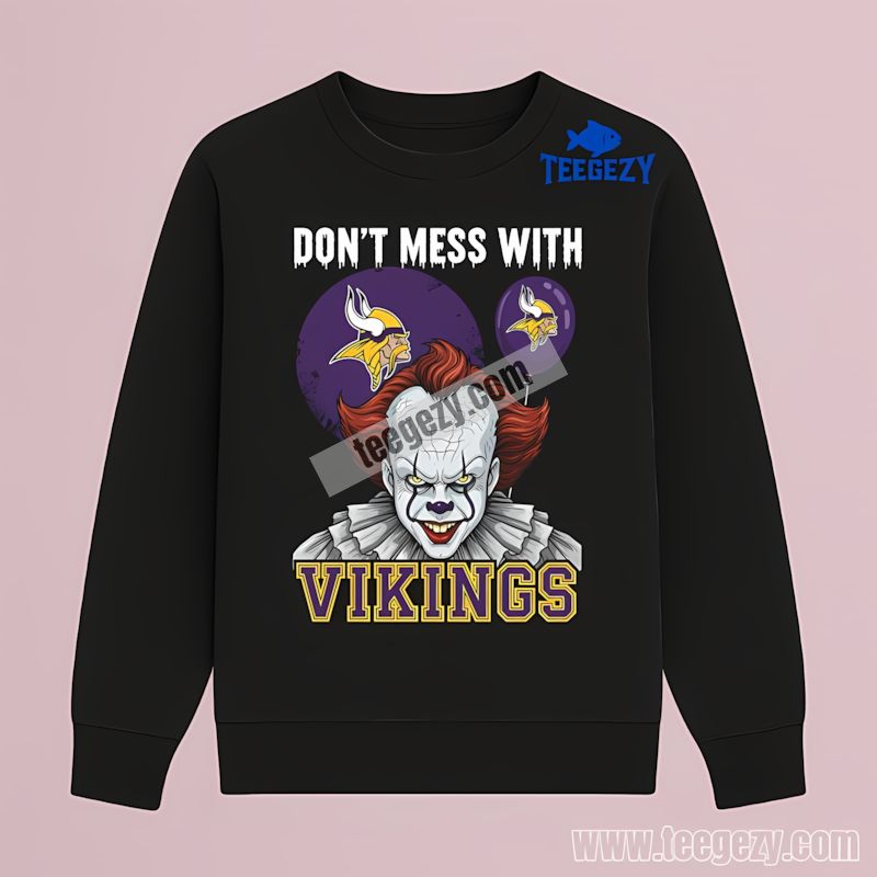 Minnesota Vikings Pennywise Halloween Scary Graphic Long Sleeve Minnesota Vikings Pennywise Halloween Scary Graphic Long Sleeve