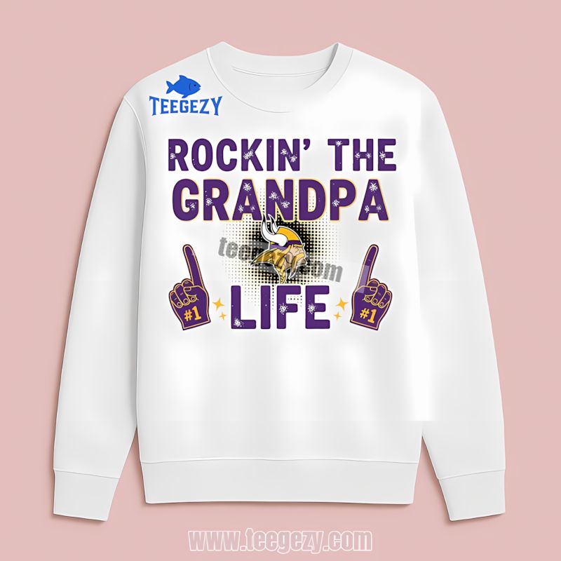 Minnesota Vikings Rockin The Grandpa Life Graphic Long Sleeve Minnesota Vikings Rockin The Grandpa Life Graphic Long Sleeve