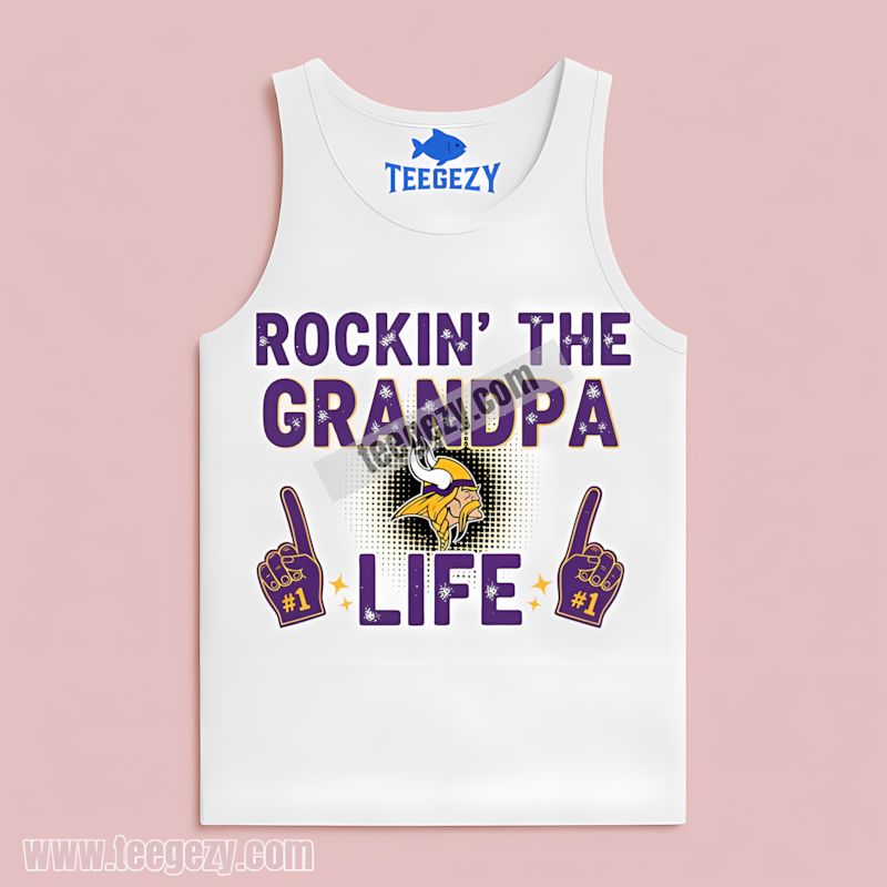 Minnesota Vikings Rockin The Grandpa Life Graphic Tanktop Minnesota Vikings Rockin The Grandpa Life Graphic Tanktop