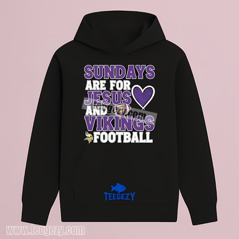 Minnesota Vikings Sundays Jesus And Football Retro Hoodie Minnesota Vikings Sundays Jesus And Football Retro Hoodie