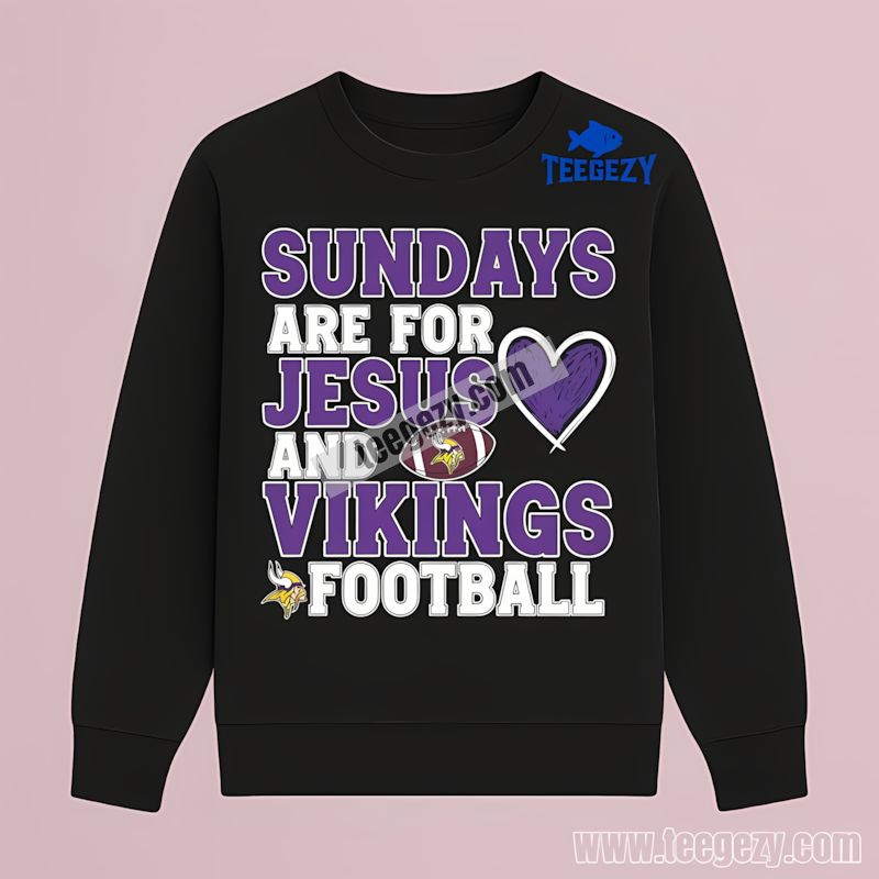 Minnesota Vikings Sundays Jesus And Football Retro Long Sleeve Minnesota Vikings Sundays Jesus And Football Retro Long Sleeve