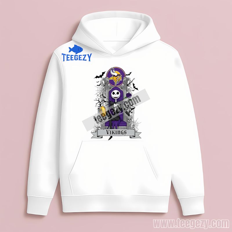 Minnesota Vikings Throne Jack Skellington Inspired Hoodie Minnesota Vikings Throne Jack Skellington Inspired Hoodie