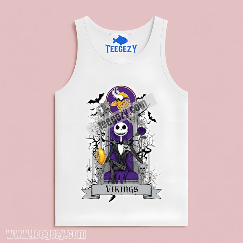 Minnesota Vikings Throne Jack Skellington Inspired Tanktop Minnesota Vikings Throne Jack Skellington Inspired Tanktop