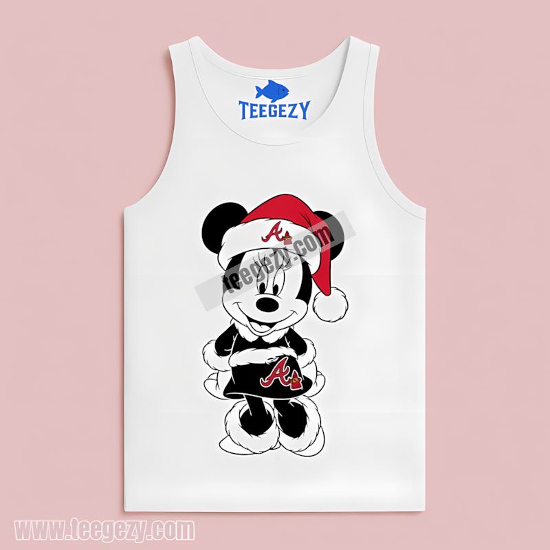 Minnie Mouse Atlanta Braves Christmas Adults Tanktop Minnie Mouse Atlanta Braves Christmas Adults Tanktop