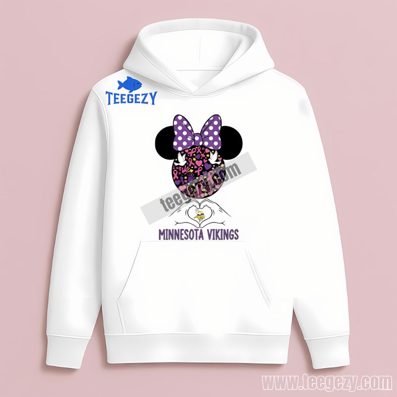 Minnie Mouse Breast Cancer Support Minnesota Vikings Hoodie Minnie Mouse Breast Cancer Support Minnesota Vikings Hoodie