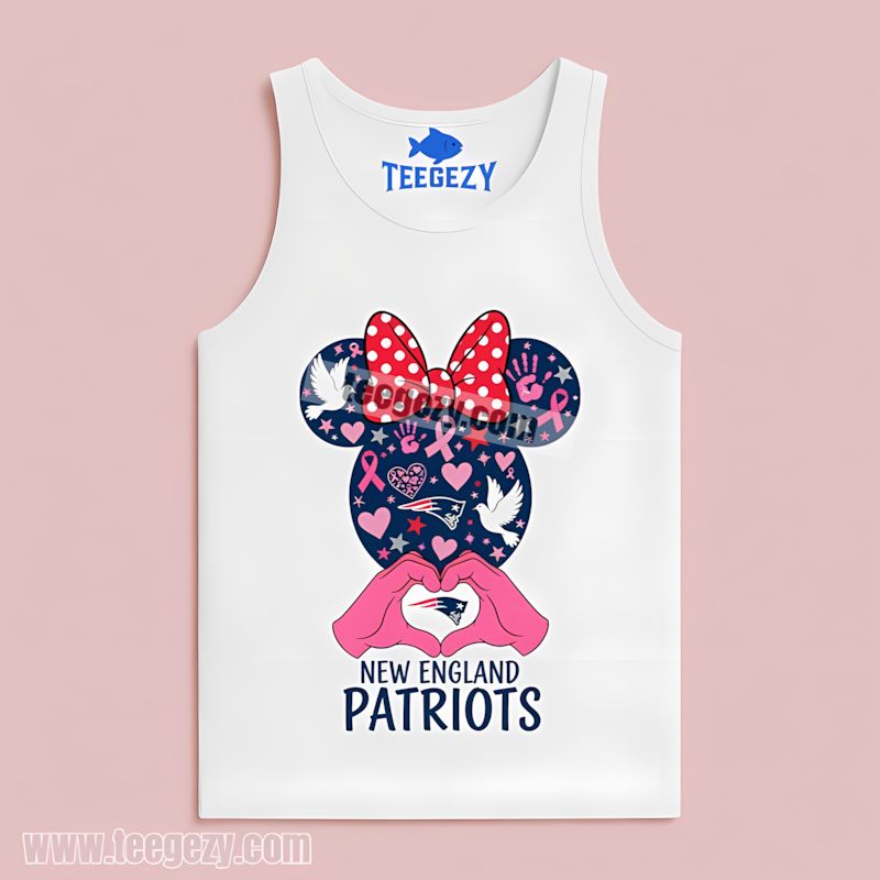 Minnie Mouse Cancer Awareness New England Patriots Tanktop Design Minnie Mouse Cancer Awareness New England Patriots Tanktop Design