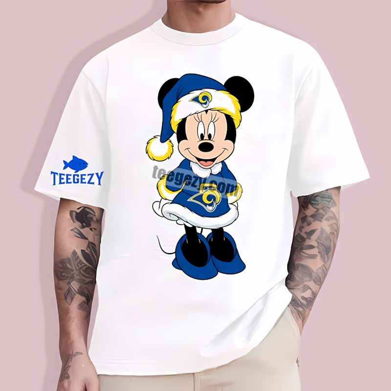 Minnie Mouse Los Angeles Rams Christmas Holiday Fan Mens TT-Shirt Minnie Mouse Los Angeles Rams Christmas Holiday Fan Mens TT-Shirt