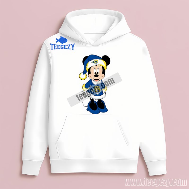 Minnie Mouse Los Angeles Rams Christmas Holiday Fan Mens THoodie Minnie Mouse Los Angeles Rams Christmas Holiday Fan Mens THoodie