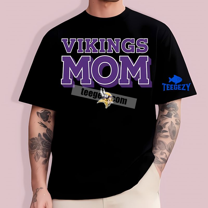 Mom Life Design Minnesota Vikings Casual Print T-Shirt Mom Life Design Minnesota Vikings Casual Print T-Shirt
