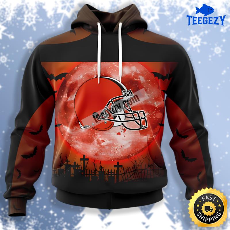Moon Cleveland Browns Black 3D Hoodie Printing Moon Cleveland Browns Black 3D Hoodie Printing