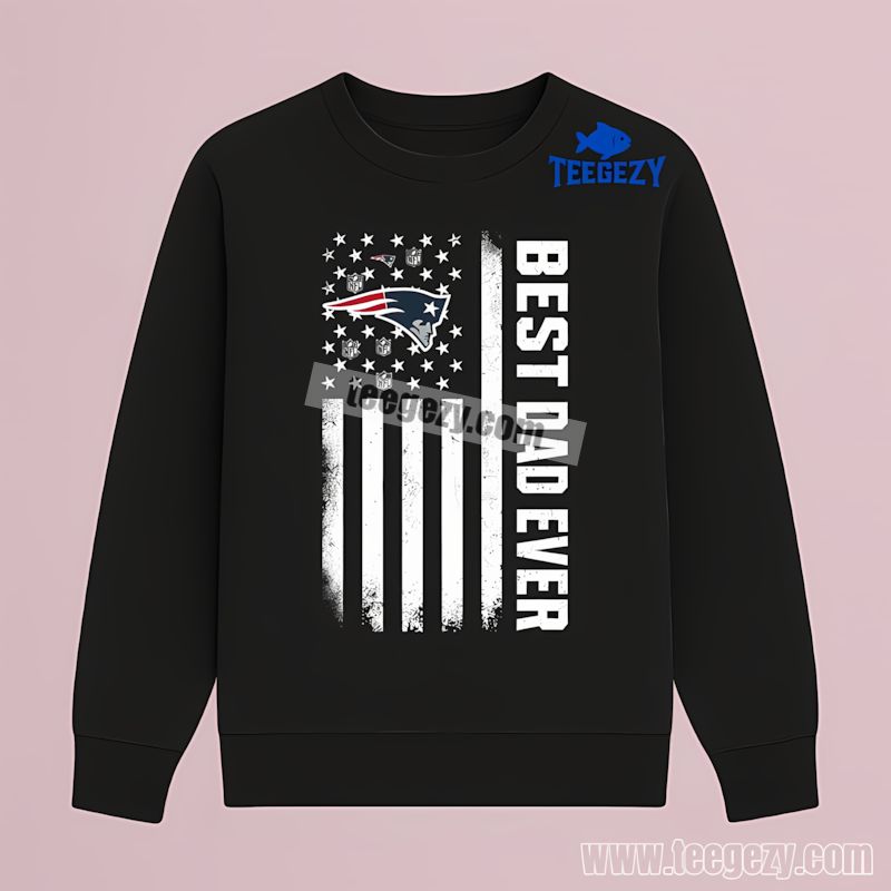 New England Patriots Best Dad Ever Flag Tribute Comfort Colors TLong Sleeve New England Patriots Best Dad Ever Flag Tribute Comfort Colors TLong Sleeve