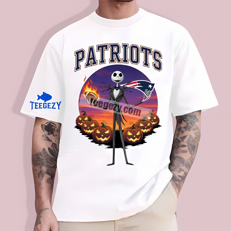 New England Patriots Crewneck Jack Skellington Fan T-Shirt New England Patriots Crewneck Jack Skellington Fan T-Shirt