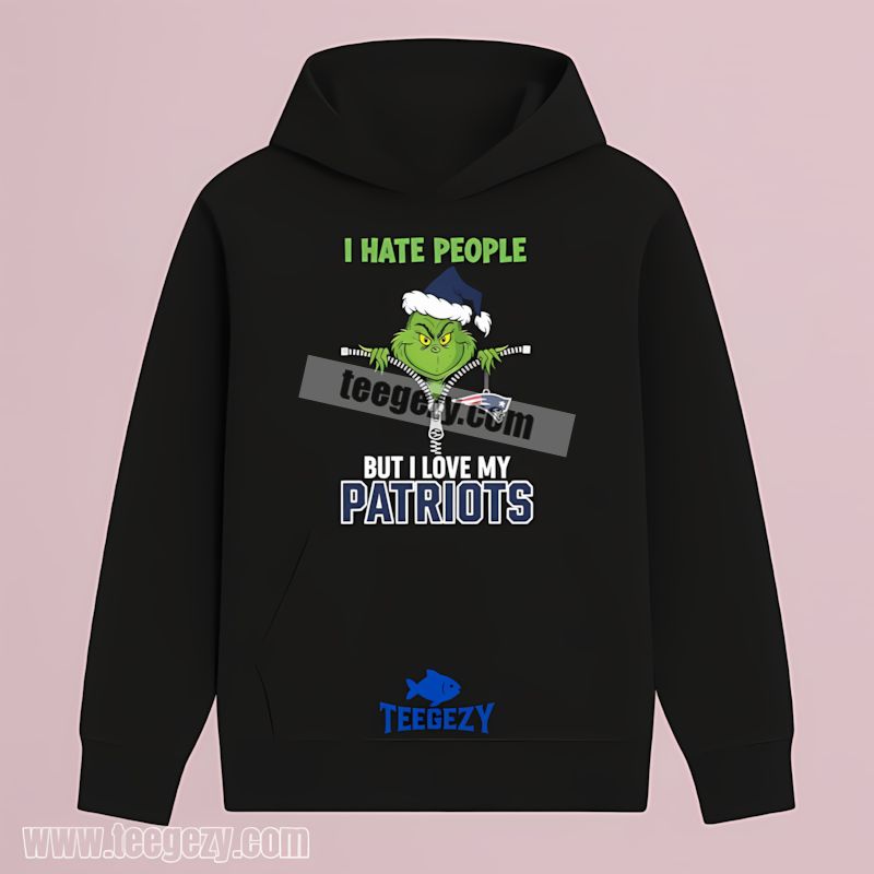 New England Patriots Grinch I Hate People But Love This Team Hoodie New England Patriots Grinch I Hate People But Love This Team Hoodie