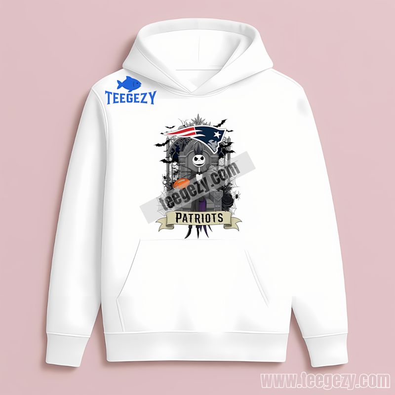 New England Patriots Jack Skellington On Throne Design Hoodie New England Patriots Jack Skellington On Throne Design Hoodie
