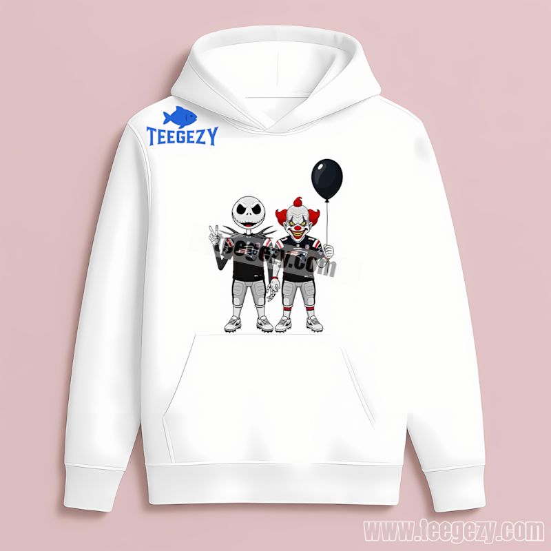 New England Patriots Jack Skellington Pennywise Casual Hoodie New England Patriots Jack Skellington Pennywise Casual Hoodie