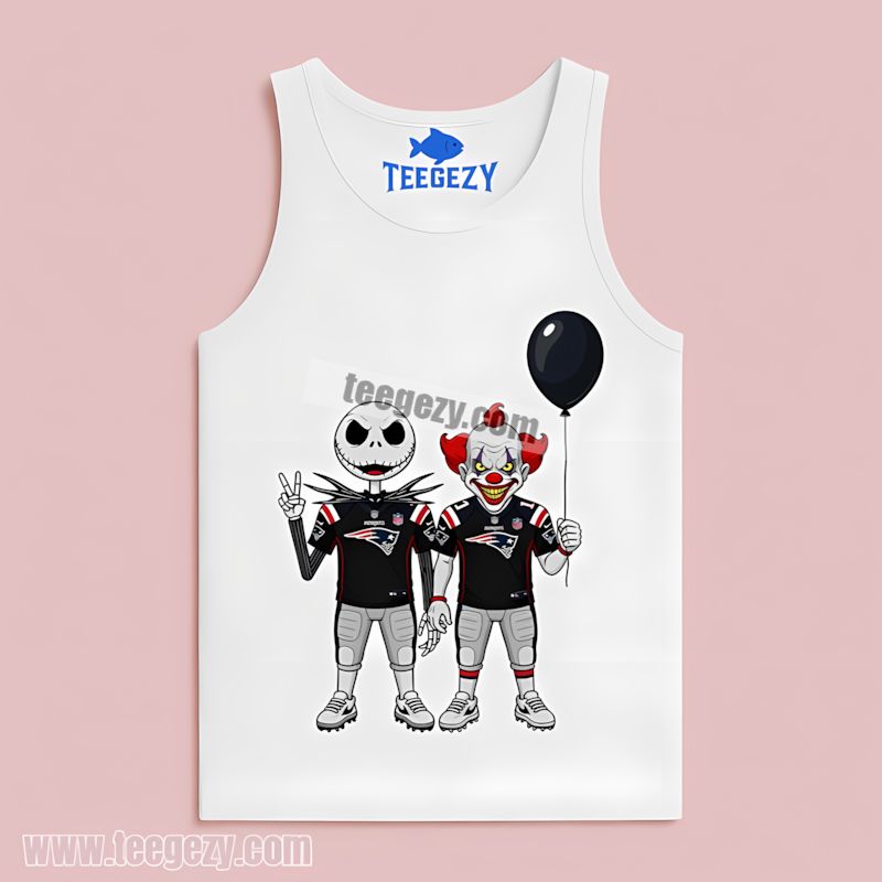 New England Patriots Jack Skellington Pennywise Casual Tanktop New England Patriots Jack Skellington Pennywise Casual Tanktop