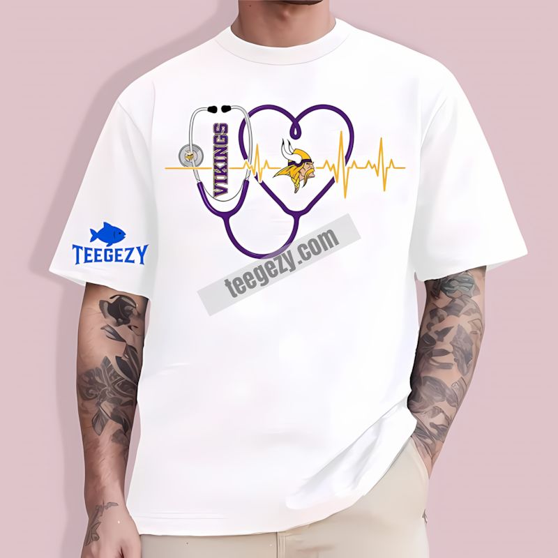 Nurse Heartbeat Design Minnesota Vikings Funny T-Shirt Nurse Heartbeat Design Minnesota Vikings Funny T-Shirt