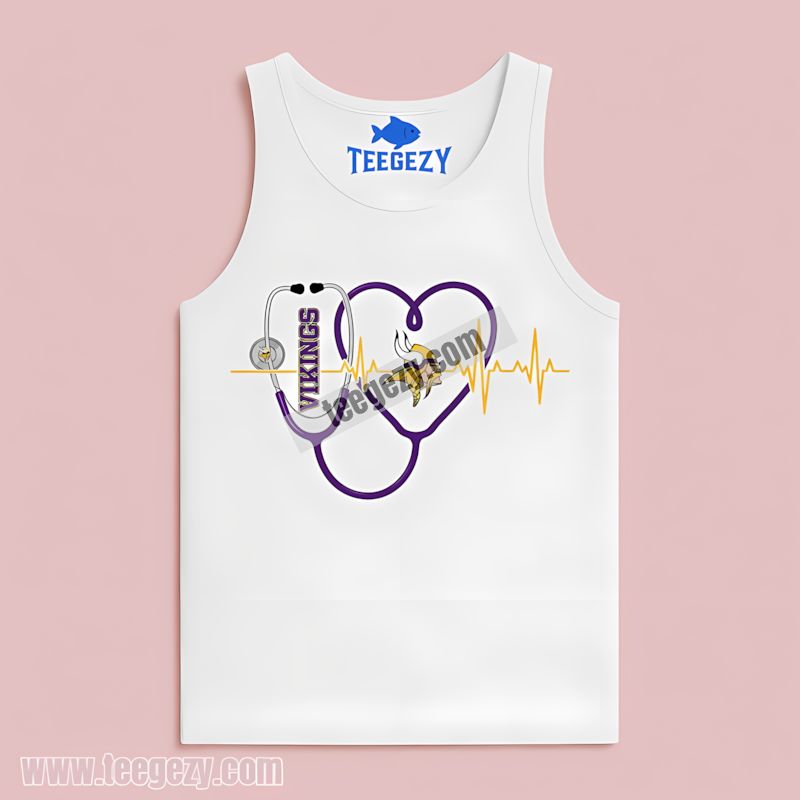 Nurse Heartbeat Design Minnesota Vikings Funny Tanktop Nurse Heartbeat Design Minnesota Vikings Funny Tanktop