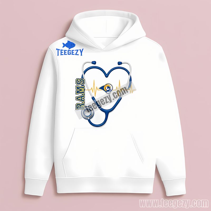 Nurse Heartbeat Graphic Los Angeles Rams Trendy Hoodie Nurse Heartbeat Graphic Los Angeles Rams Trendy Hoodie