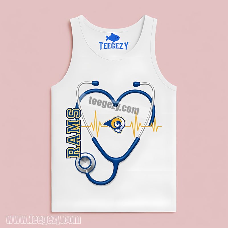 Nurse Heartbeat Graphic Los Angeles Rams Trendy Tanktop Nurse Heartbeat Graphic Los Angeles Rams Trendy Tanktop
