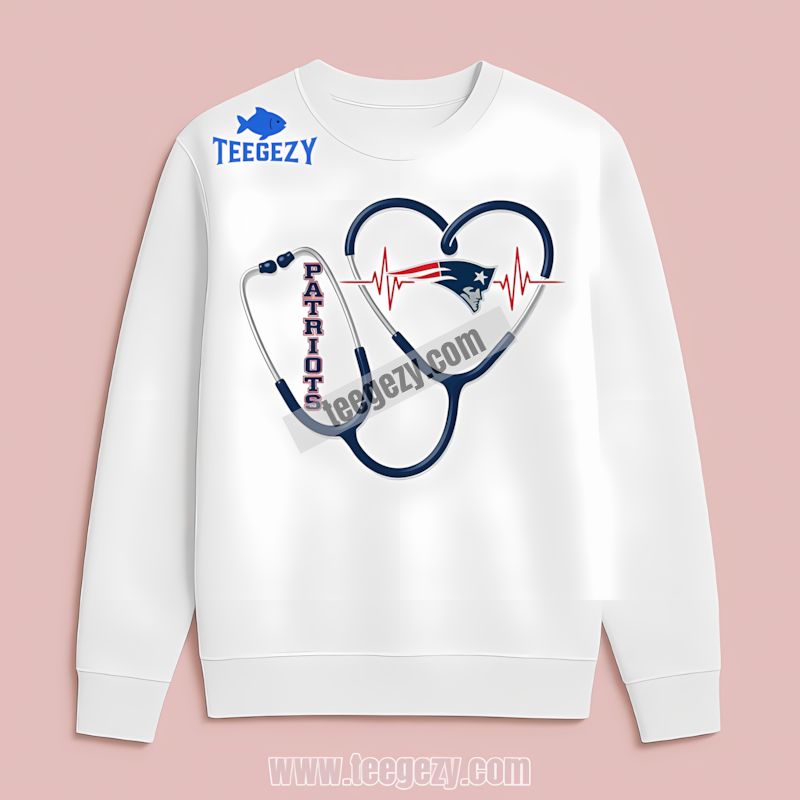 Nurse Heartbeat Graphic New England Patriots Classic Long Sleeve Nurse Heartbeat Graphic New England Patriots Classic Long Sleeve