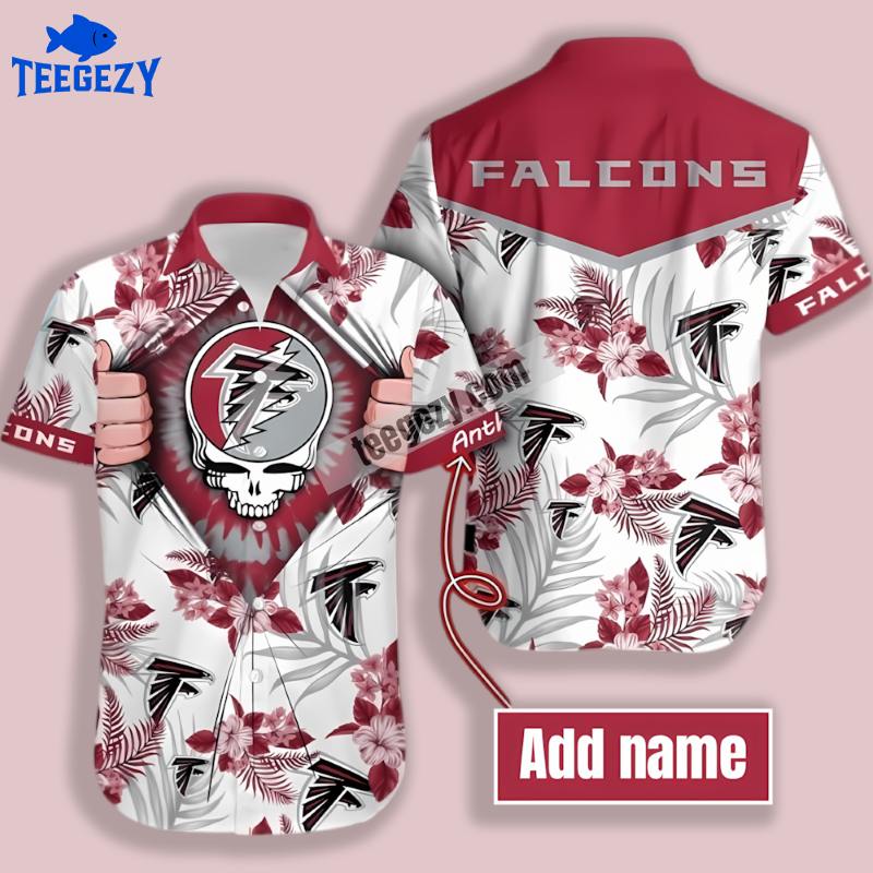 Personalized Atlanta Falcons Skull Red Quality Hawaiian Shirt Personalized Atlanta Falcons Skull Red Quality Hawaiian Shirt