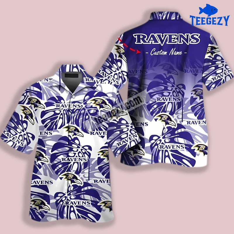 Personalized Baltimore Ravens Monstera Leaves Purple Luxury Hawaiian Shirt Personalized Baltimore Ravens Monstera Leaves Purple Luxury Hawaiian Shirt