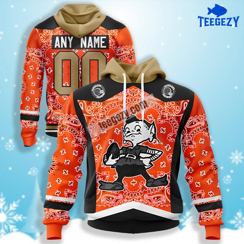 Personalized Cleveland Browns Logo Orange 3D Graphic Hoodie Personalized Cleveland Browns Logo Orange 3D Graphic Hoodie