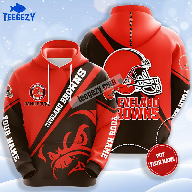 Personalized Cleveland Browns Logo Red Black 3D Graphic Hoodie Personalized Cleveland Browns Logo Red Black 3D Graphic Hoodie