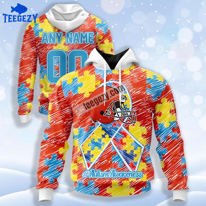 Personalized Cleveland Browns With Horror Skull 3D Hoodie Black