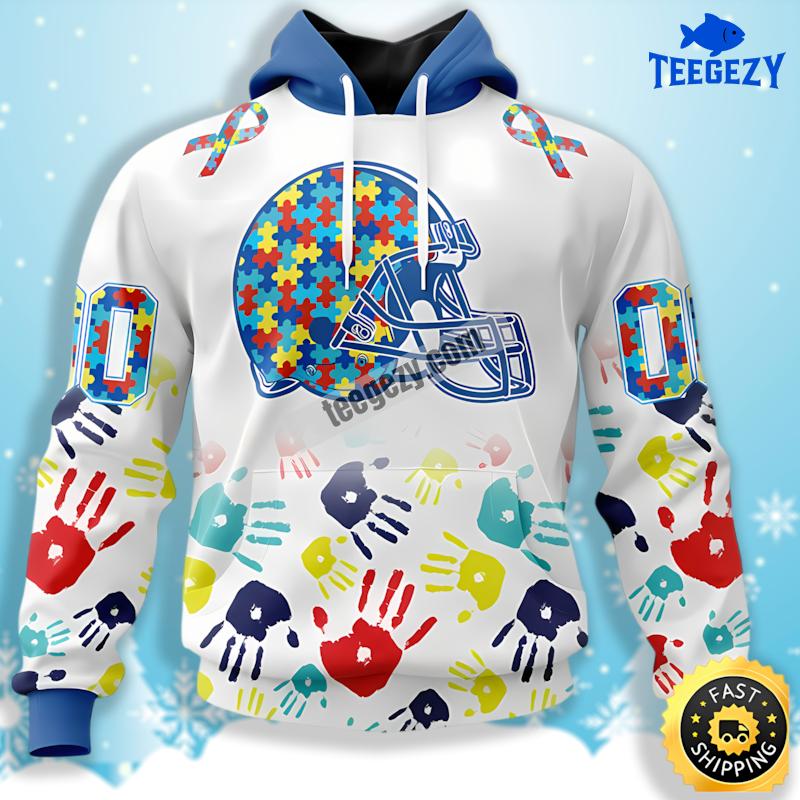 Personalized Cleveland Browns Support Autism Awareness White 3D Pattern Hoodie Personalized Cleveland Browns Support Autism Awareness White 3D Pattern Hoodie