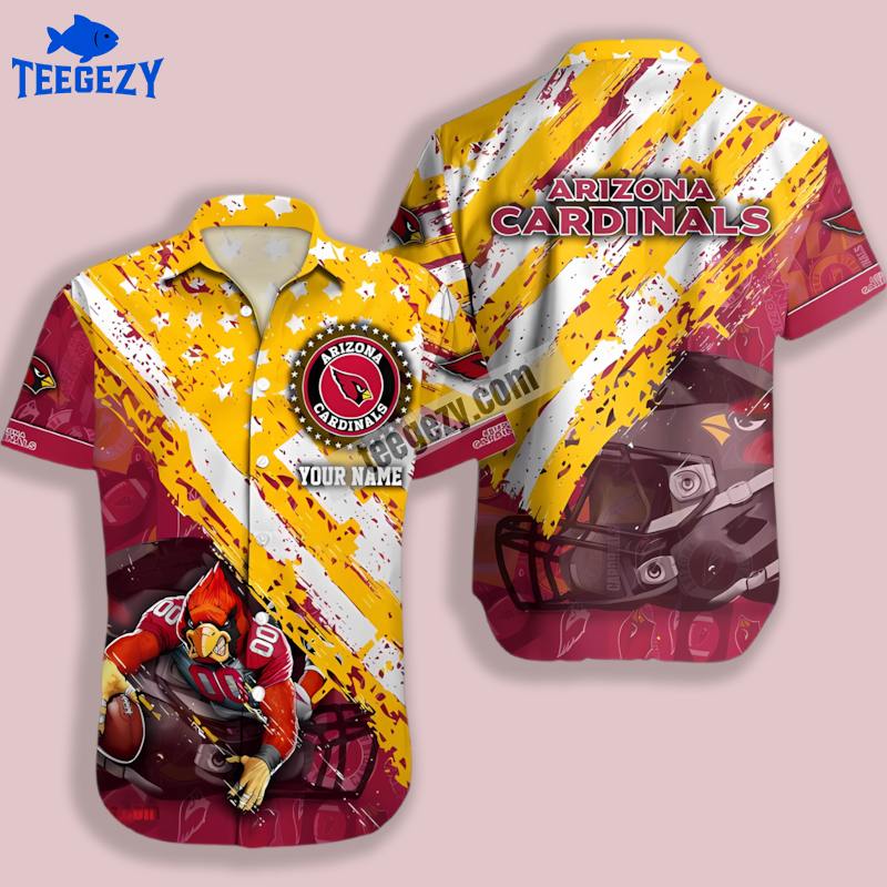Personalized Mascot Yellow Red Arizona Cardinals Best Aloha Shirt Personalized Mascot Yellow Red Arizona Cardinals Best Aloha Shirt