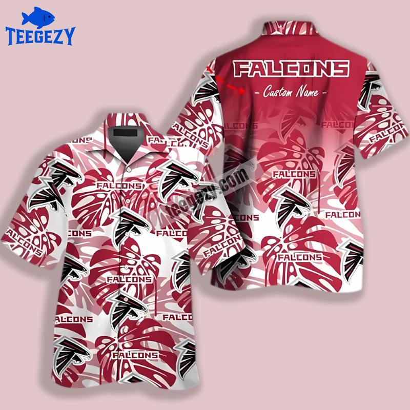 Personalized Monstera Leaves Red Atlanta Falcons Luxury Hawaiian Shirt Personalized Monstera Leaves Red Atlanta Falcons Luxury Hawaiian Shirt