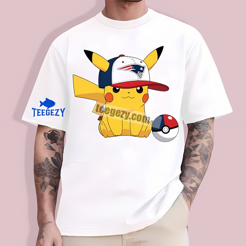 Pikachu Patriots Hat Graphic New England Patriots Mens Graphic T-Shirt Pikachu Patriots Hat Graphic New England Patriots Mens Graphic T-Shirt