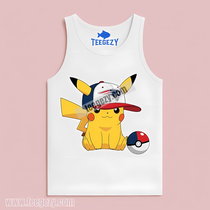Pikachu Patriots Hat Graphic New England Patriots Mens Graphic Tanktop Pikachu Patriots Hat Graphic New England Patriots Mens Graphic Tanktop