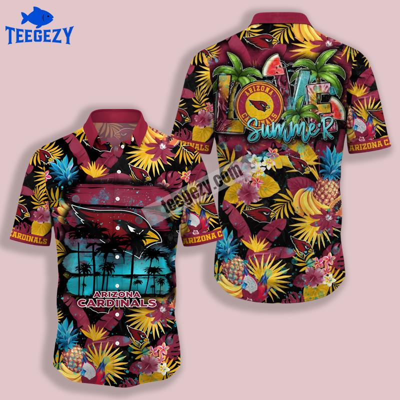 Pineapple Banana Yellow Red Arizona Cardinals Hawaiian Style Shirt Pineapple Banana Yellow Red Arizona Cardinals Hawaiian Style Shirt