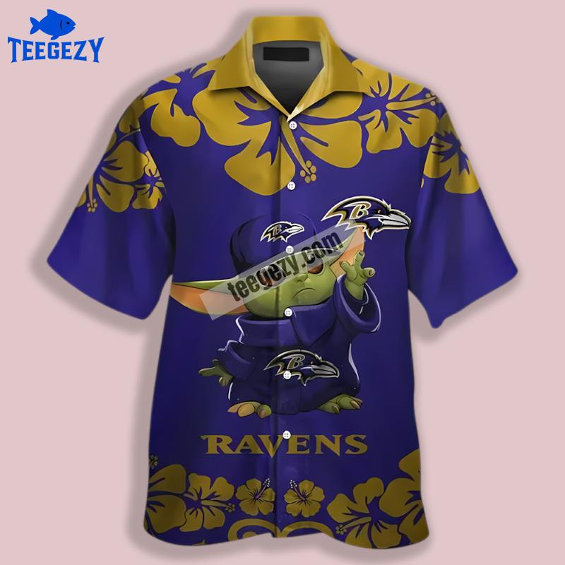 Purple Baby Yoda Baltimore Ravens Vintage Hawaiian Shirt Purple Baby Yoda Baltimore Ravens Vintage Hawaiian Shirt