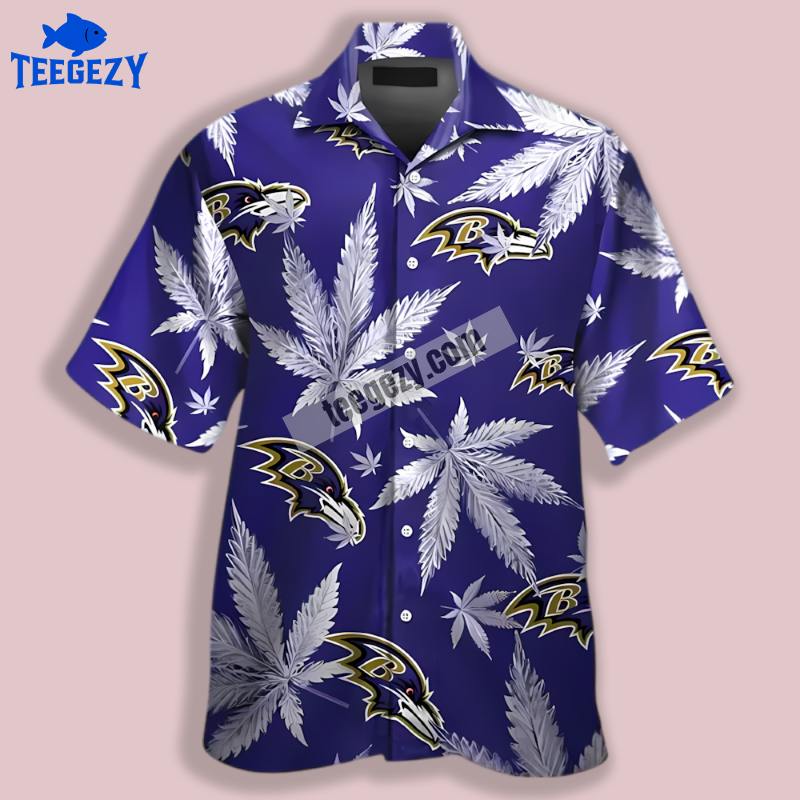 Purple Cannabis Leaves Baltimore Ravens Vintage Hawaiian Shirt Purple Cannabis Leaves Baltimore Ravens Vintage Hawaiian Shirt