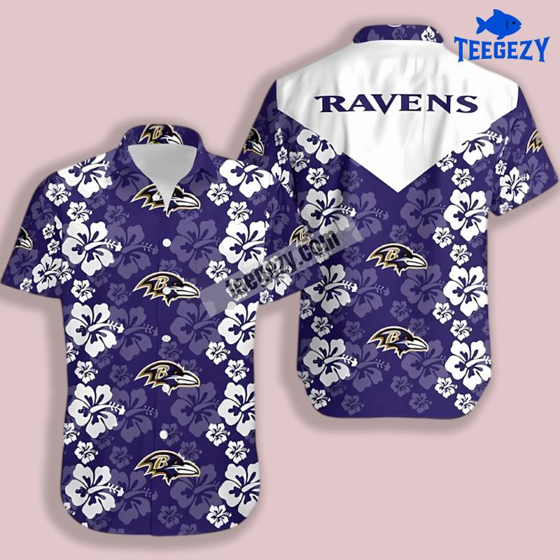 Purple Hibiscus Theme Baltimore Ravens Vintage Aloha Shirt Purple Hibiscus Theme Baltimore Ravens Vintage Aloha Shirt
