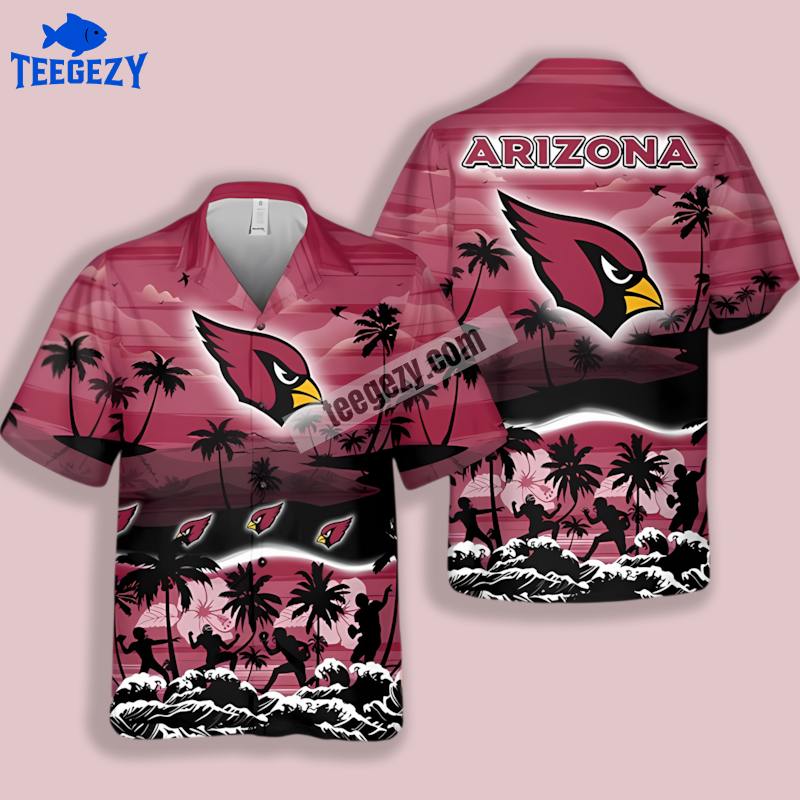 Red Beach Coconut Tree Arizona Cardinals Classic Hawaiian Shirt Red Beach Coconut Tree Arizona Cardinals Classic Hawaiian Shirt